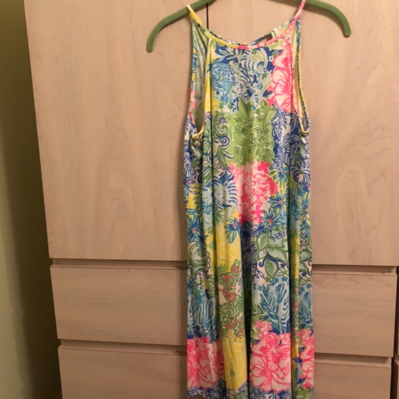 New LillyPulitzer Spaghetti Floral Tropical Dress w/ Tassel Tie Back Detail - Picture 4 of 6